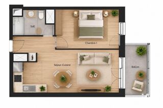  Appartement à vendre 2 pièces 43 m²
