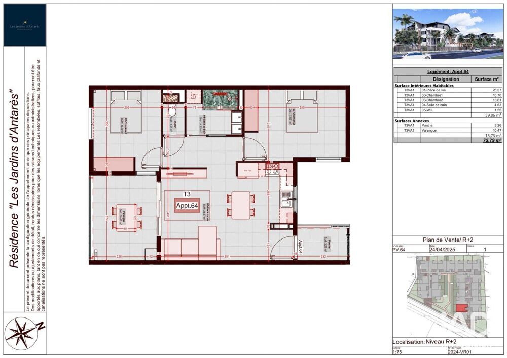Vente Appartement 3 pièces