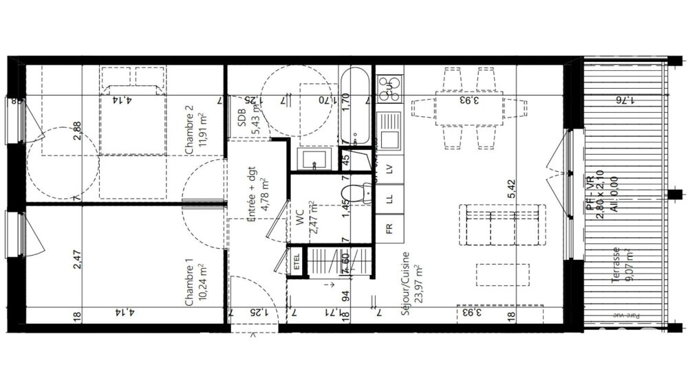 Vente Appartement 3 pièces