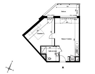  Appartement à vendre 2 pièces 46 m²