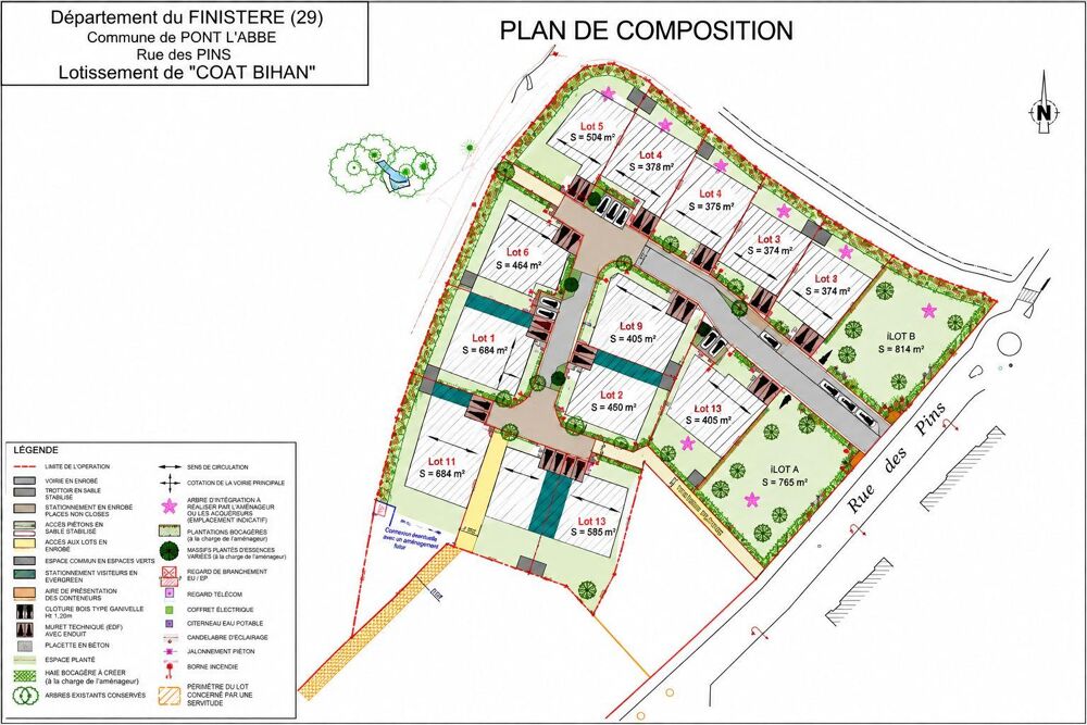 Vente Terrain Vente Terrain 875 m&sup2; Pont-l'abbé