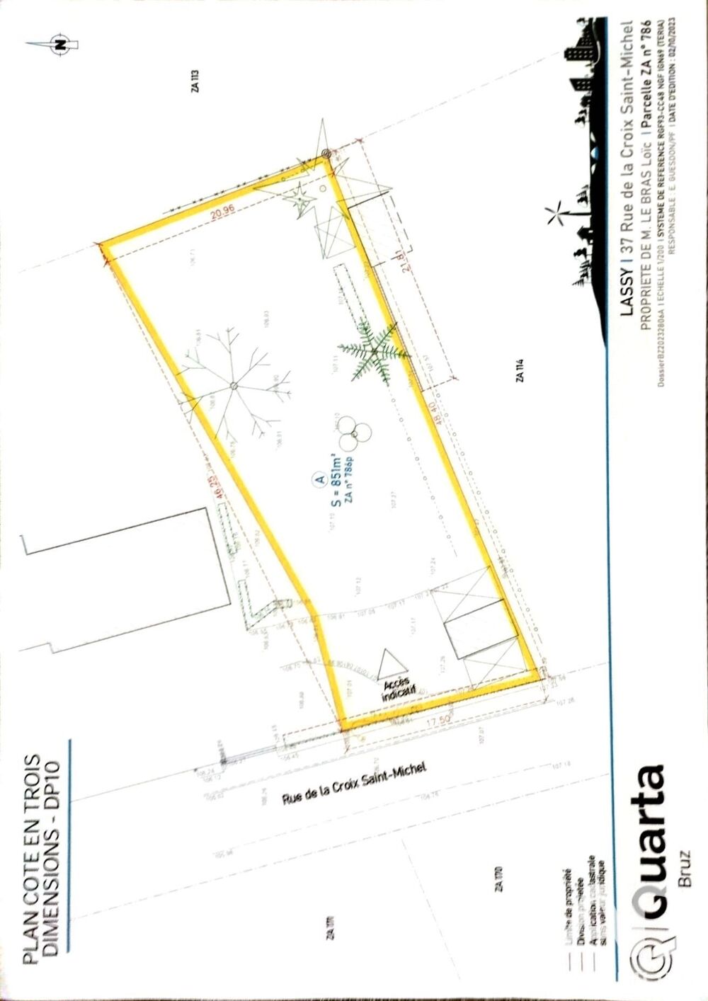 Vente Terrain Vente Terrain à bâtir 850 m&sup2; Lassy