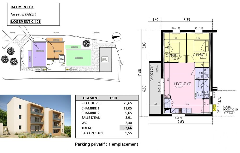 Vente Appartement 3 pièces