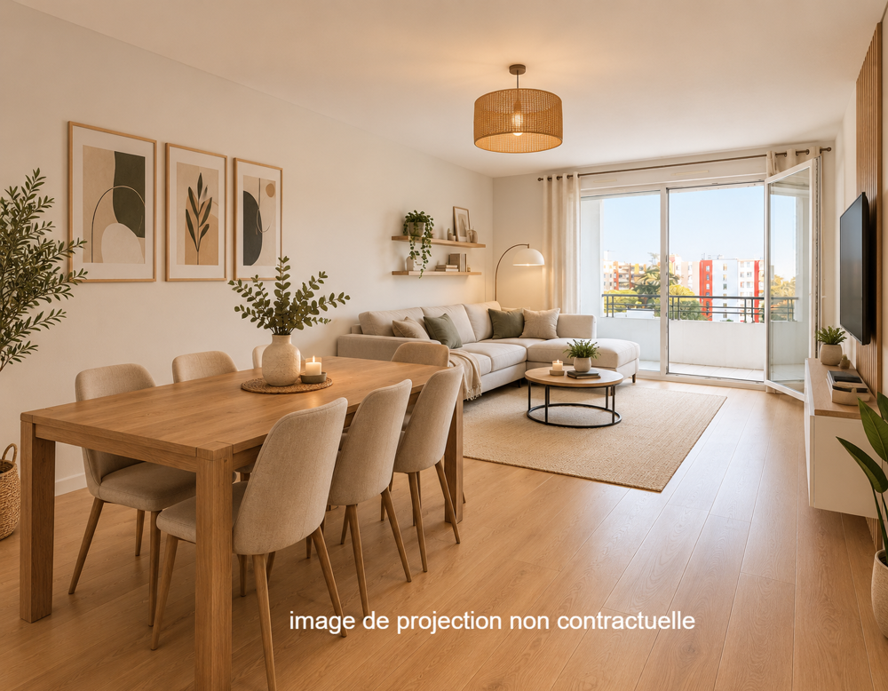 Vente Appartement T3 71 m², 2 Balcons, vue dégagée, parking, Villeurbanne Villeurbanne
