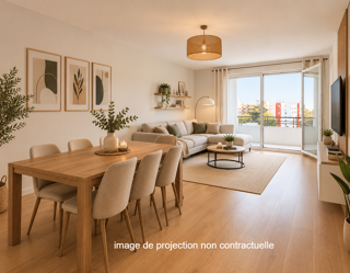 Vente Appartement T3 71 m², 2 Balcons, vue dégagée, parking, Villeurbanne Villeurbanne