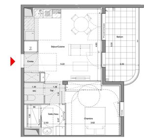  Appartement à vendre 2 pièces 46 m²