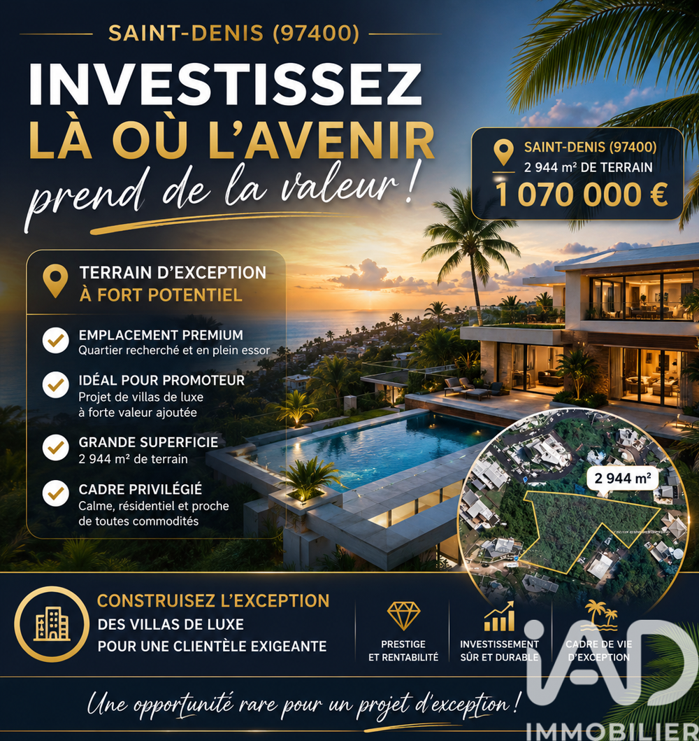 Vente Terrain Vente Terrain 2 944 m&sup2; Saint-denis