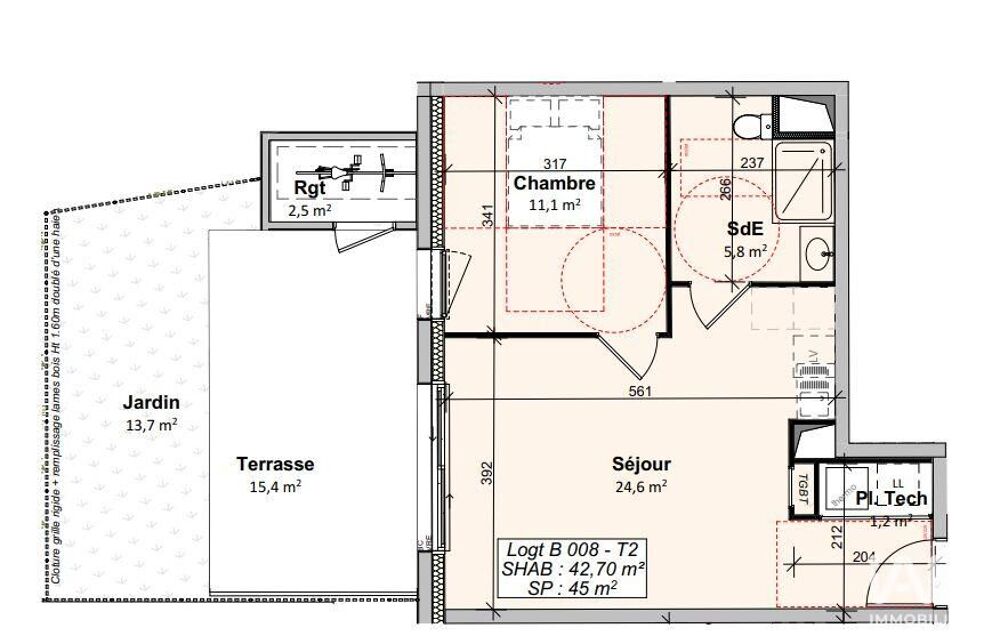 Vente Appartement 2 pièces