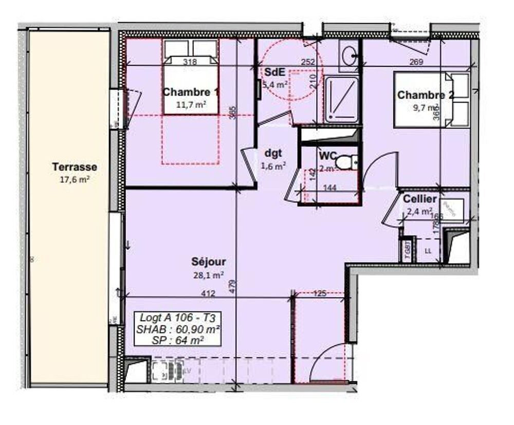 Vente Appartement 3 pièces