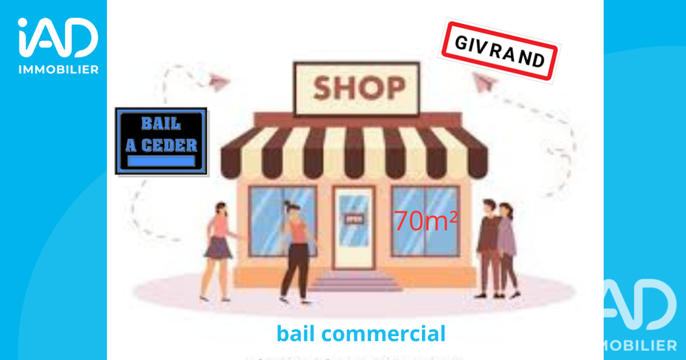   Vente Local commercial 70 m&sup2; 