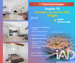  Appartement � vendre 3 pi�ces 61 m�