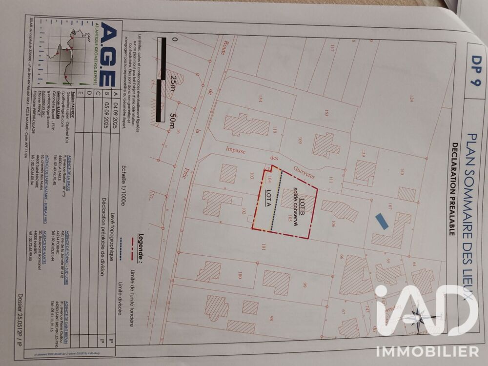 Vente Terrain Vente Terrain 430 m&sup2; La plaine sur mer