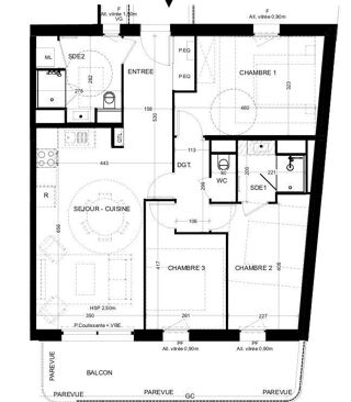  Appartement � vendre 4 pi�ces 80 m�