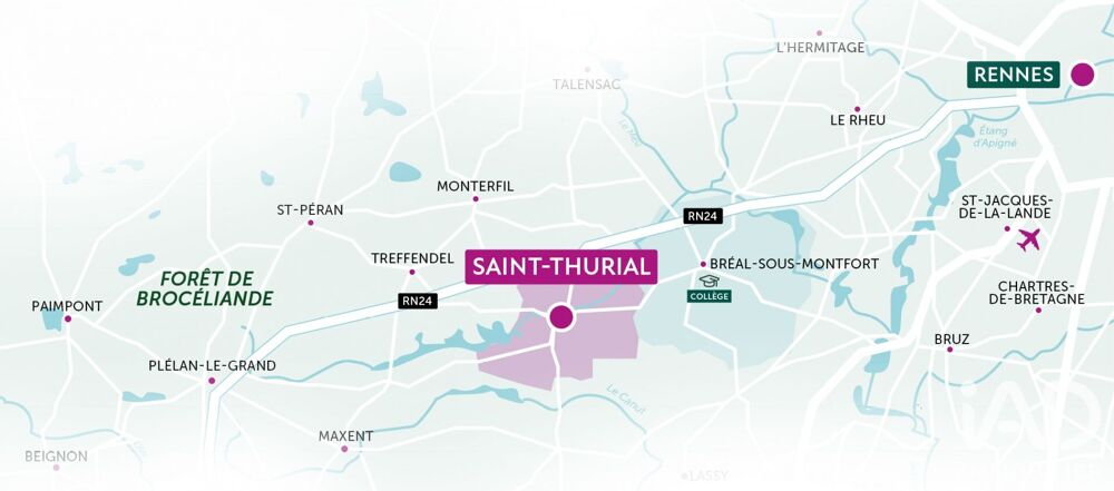 Vente Terrain Vente Terrain à bâtir 372 m&sup2; Saint-thurial