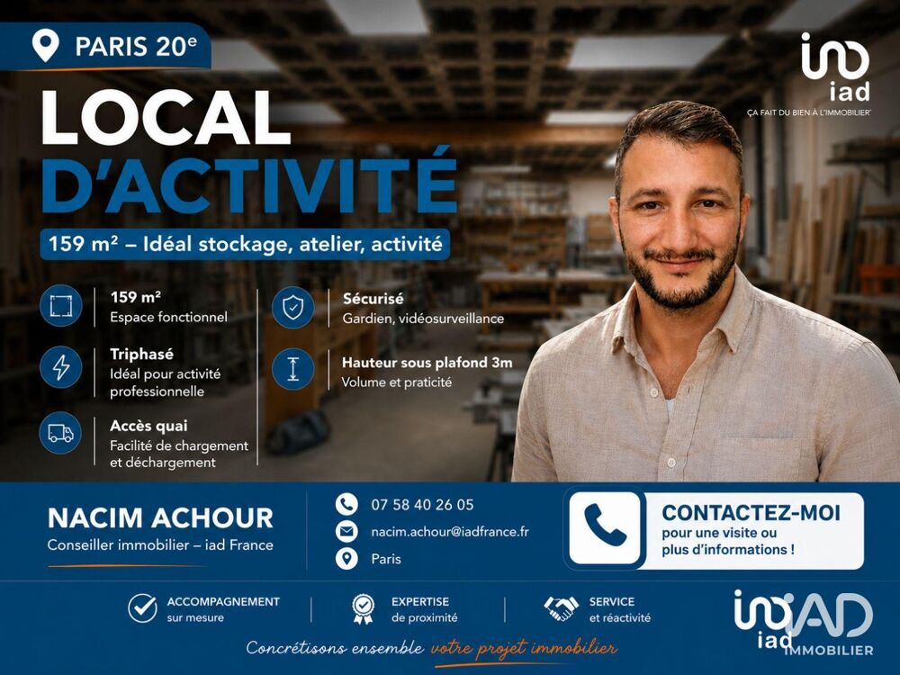   Location Local d'activités 159 m&sup2; 
