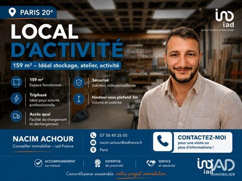 Location Local d'activit&eacute;s 159 m&sup2; 2740 75020 Paris