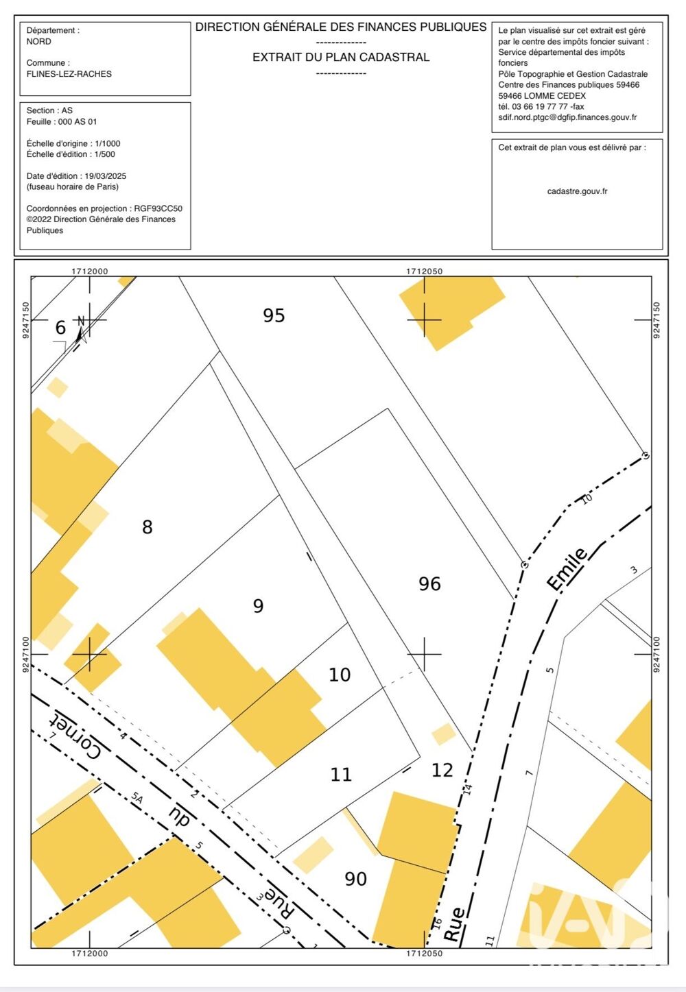 Vente Terrain Vente Terrain 720 m&sup2; Flines-lez-raches
