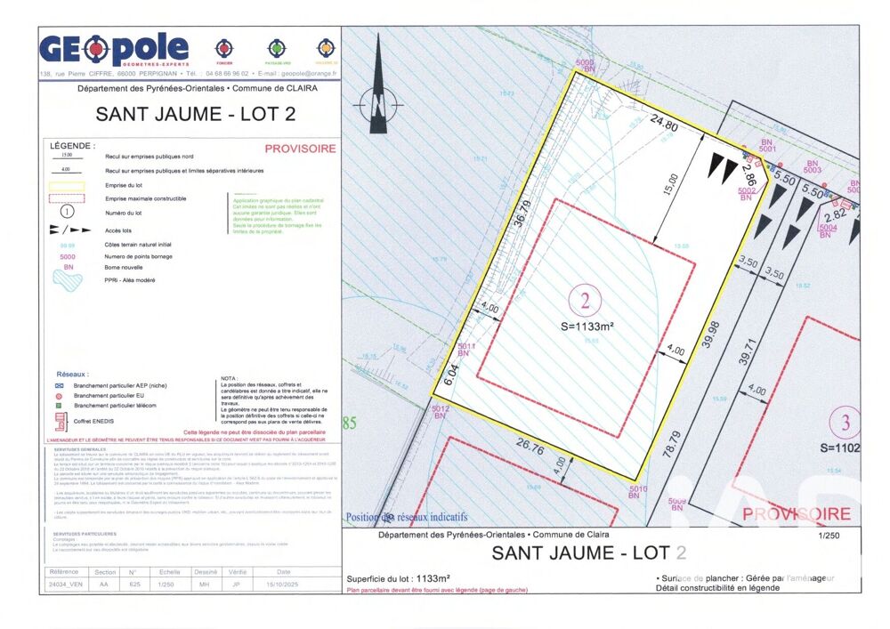 Vente Terrain Vente Terrain à bâtir 1 133 m&sup2; Claira