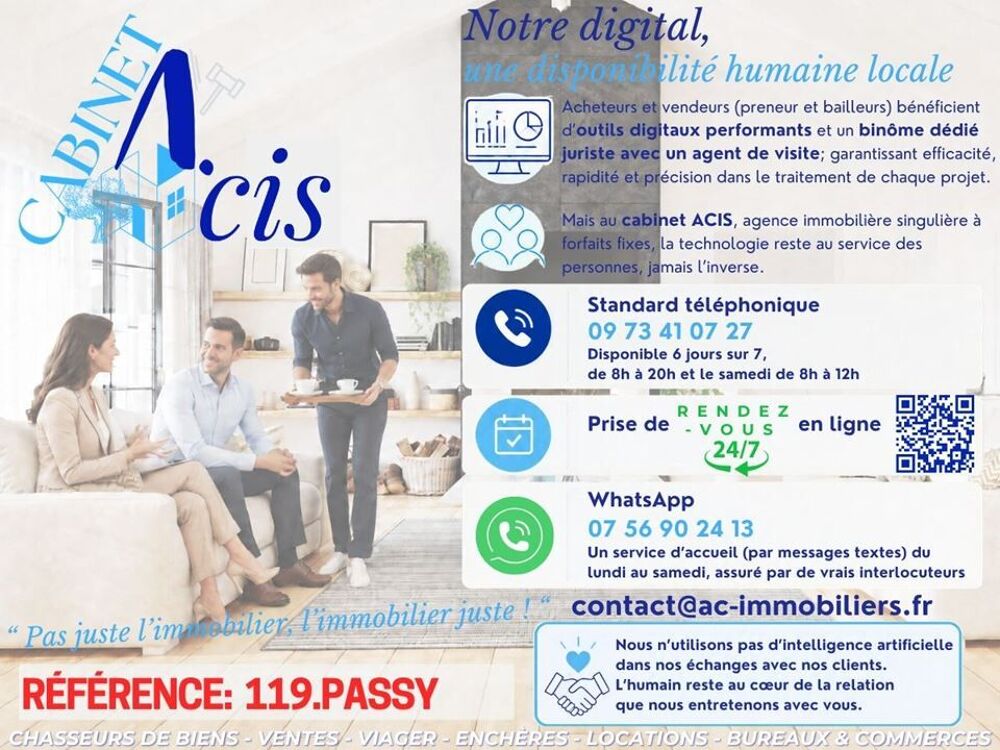 Vente Appartement T3 - 109m ² Paris 16