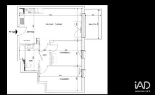  Appartement à vendre 3 pièces 58 m²