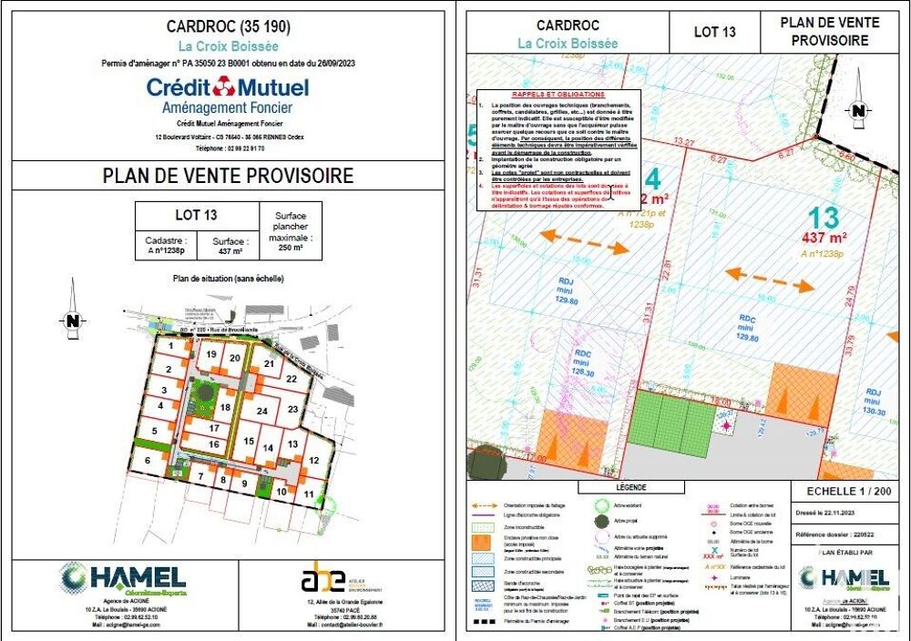 Vente Terrain Vente Terrain 437 m&sup2; Cardroc