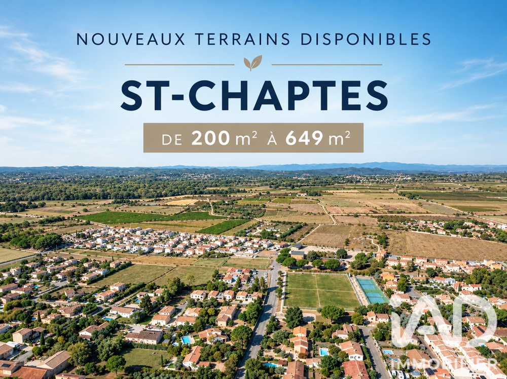 Vente Terrain Vente Terrain à bâtir 214 m&sup2; Saint-chaptes