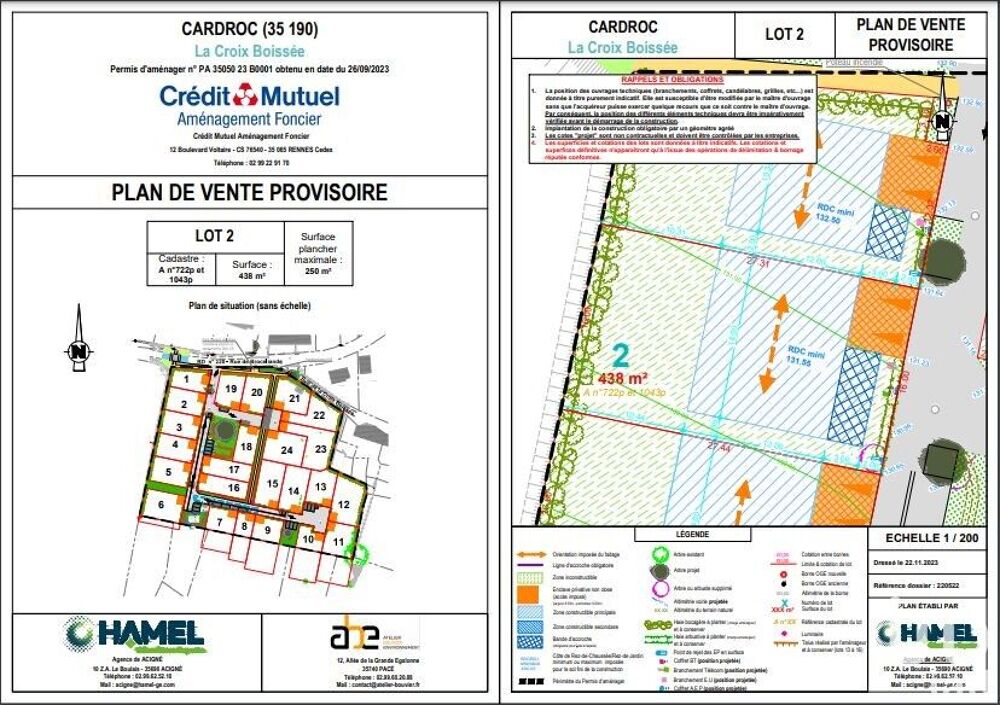 vente Terrain - 438 m� Cardroc (35190)