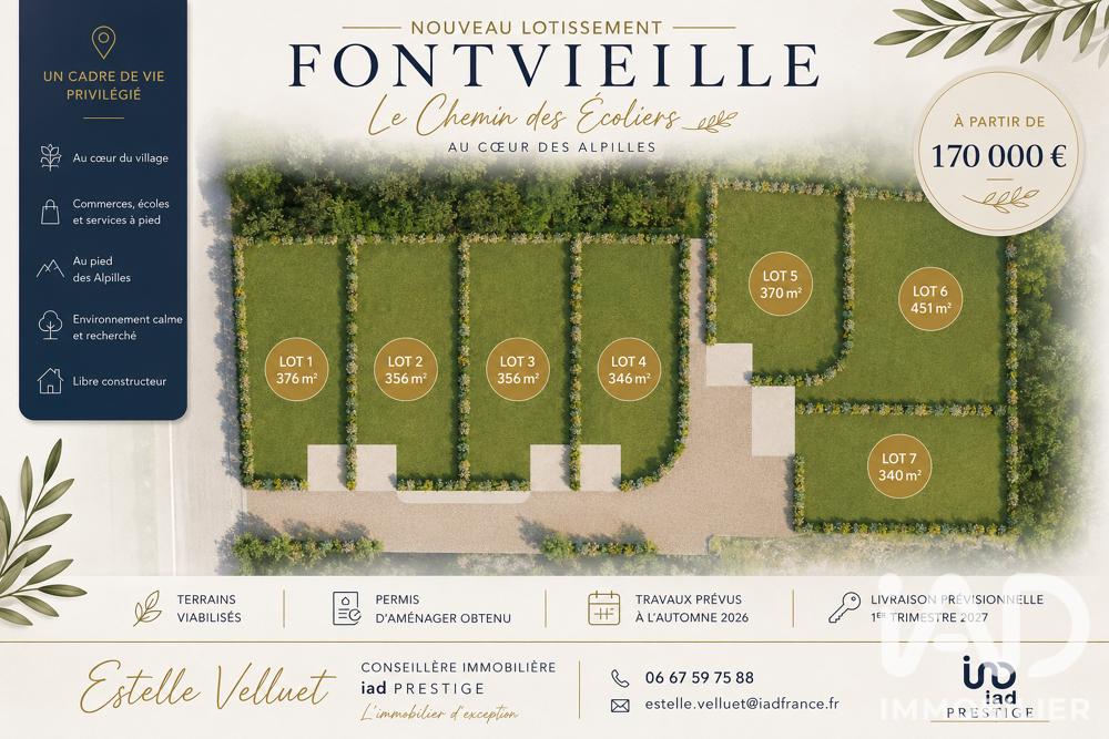 Vente Terrain Vente Terrain à bâtir 376 m&sup2; Fontvieille