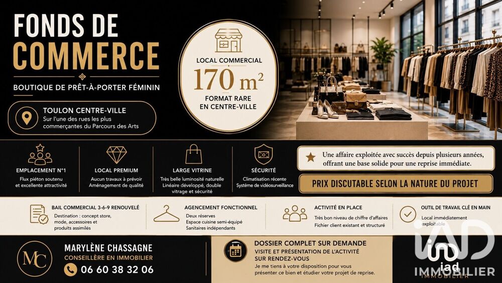   Vente Divers Commerces 170 m&sup2; 