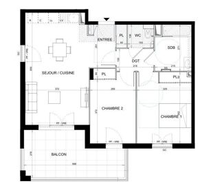  Appartement � vendre 3 pi�ces 63 m�