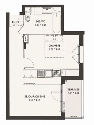  Appartement à vendre 2 pièces 41 m²