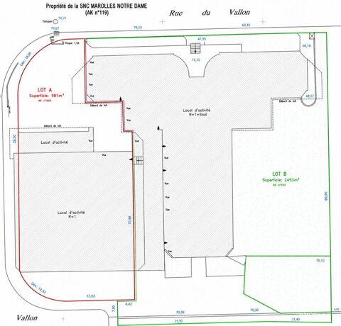   Vente Murs commerciaux 977 m&sup2; 