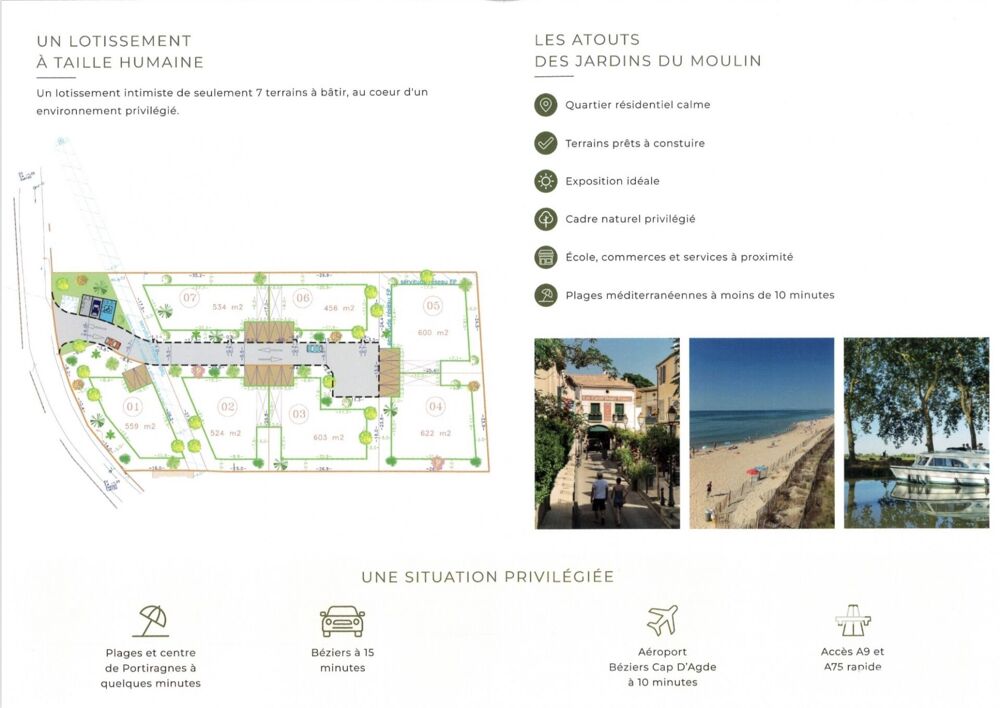 Vente Terrain Vente Terrain à bâtir 600 m&sup2; Portiragnes