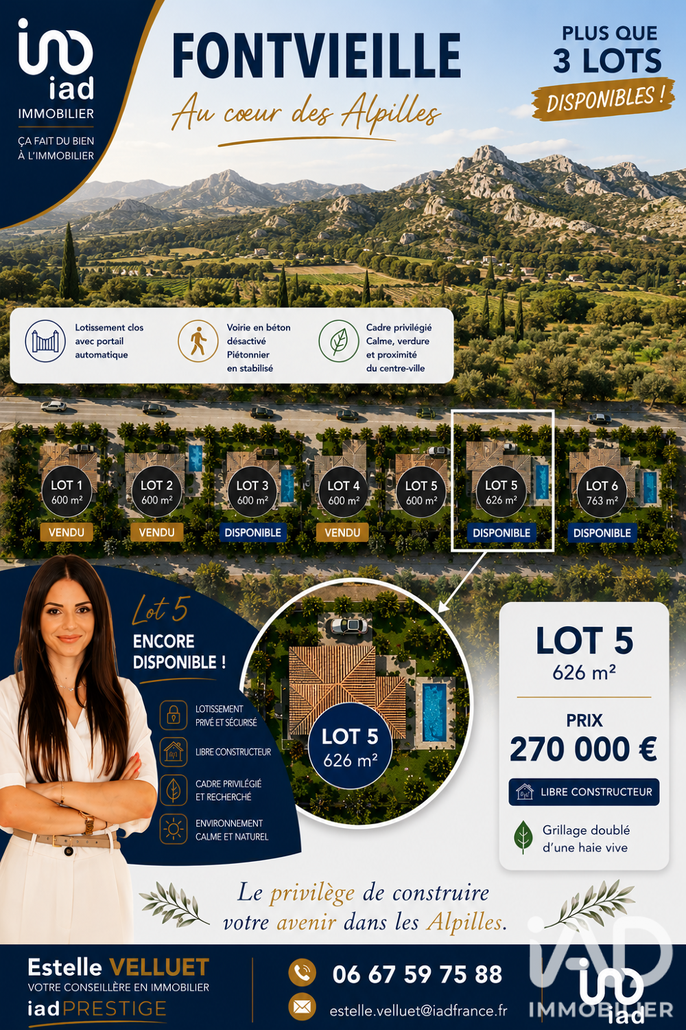 Vente Terrain Vente Terrain à bâtir 626 m&sup2; Fontvieille