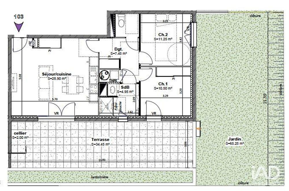 Vente Appartement 3 pièces