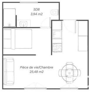  Appartement � vendre 1 pi�ce 29 m�