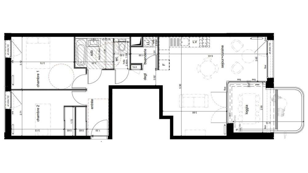 Vente Appartement 3 pièces