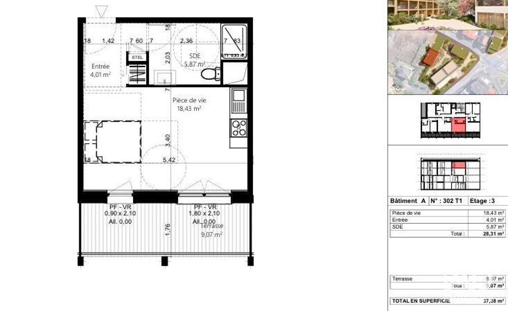Vente Appartement 1 pièce
