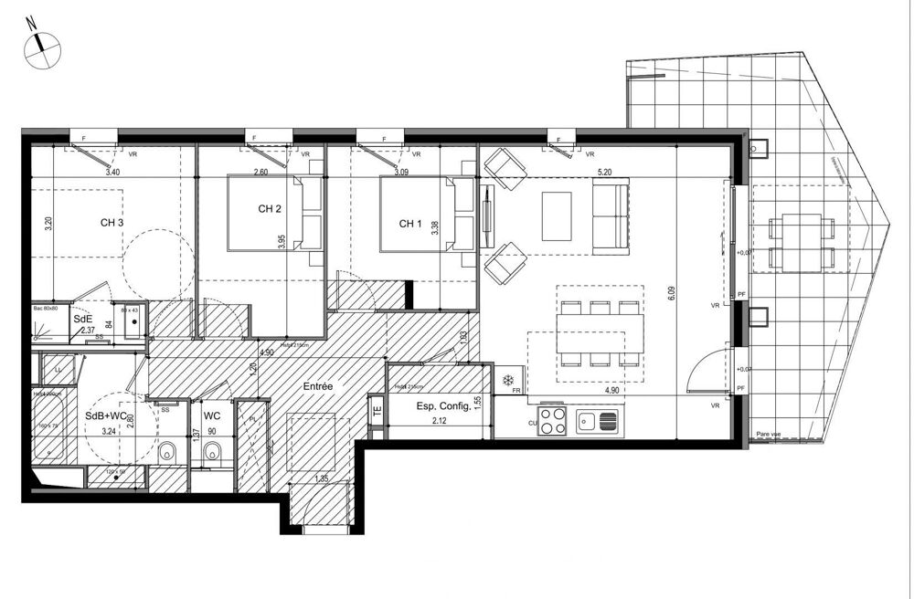 vente Appartement - 4 pièce(s) - 92 m² Ville-la-Grand (74100)