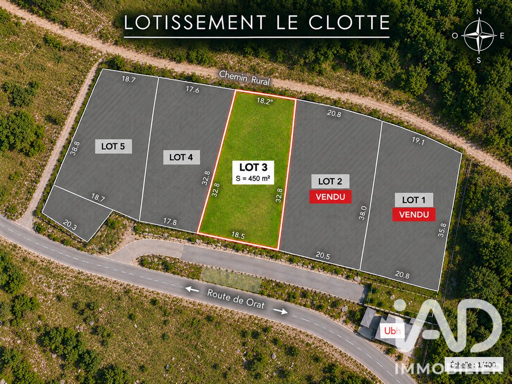 Vente Terrain Vente Terrain à bâtir 450 m&sup2; Les deux alpes