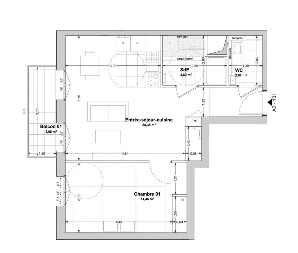 vente Appartement - 2 pièce(s) - 50 m² La Rochelle (17000)