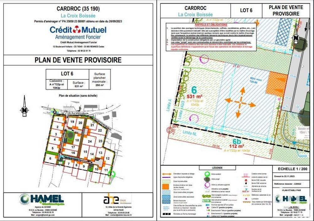 Vente Terrain Vente Terrain 643 m&sup2; Cardroc