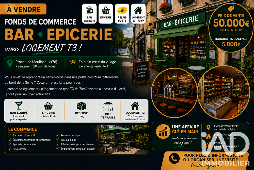   Vente Bar, Brasserie, Tabac 45 m&sup2; 