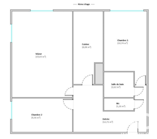  Appartement à vendre 3 pièces 63 m²