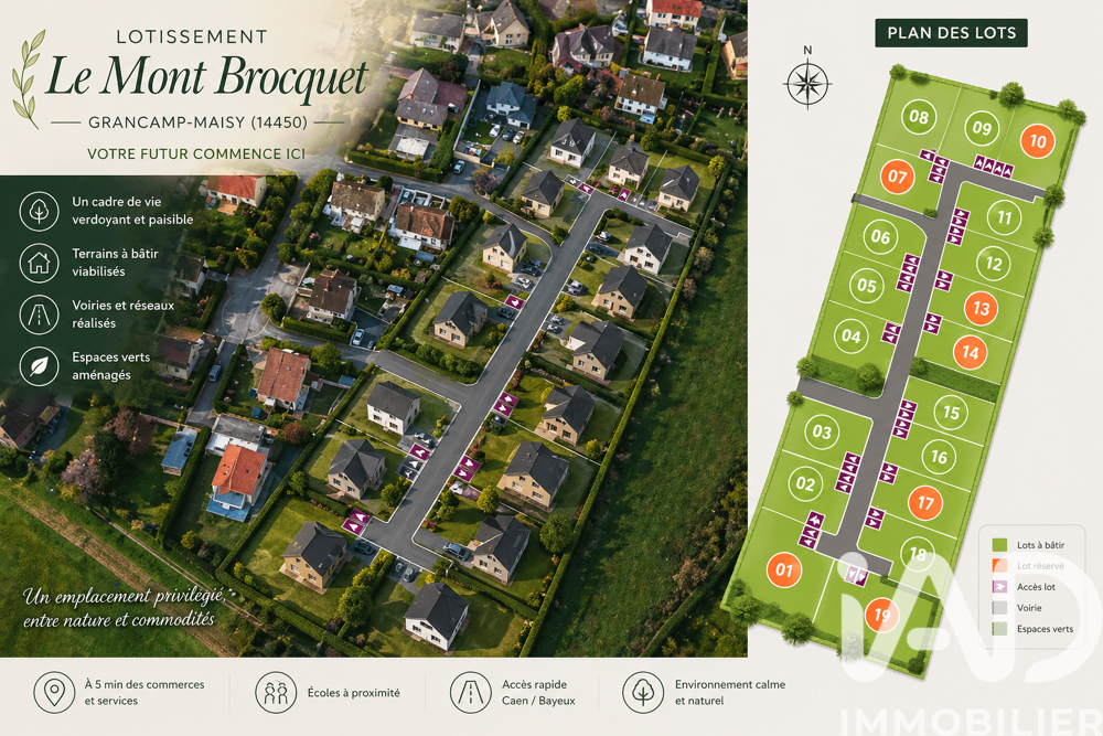 Vente Terrain Vente Terrain à bâtir 360 m&sup2; Grandcamp-maisy