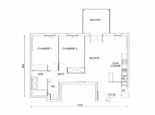 Appartement � vendre 3 pi�ces 61 m�