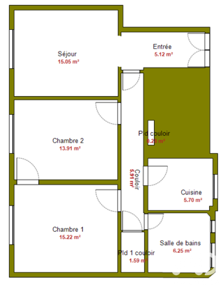  Appartement à vendre 3 pièces 69 m²