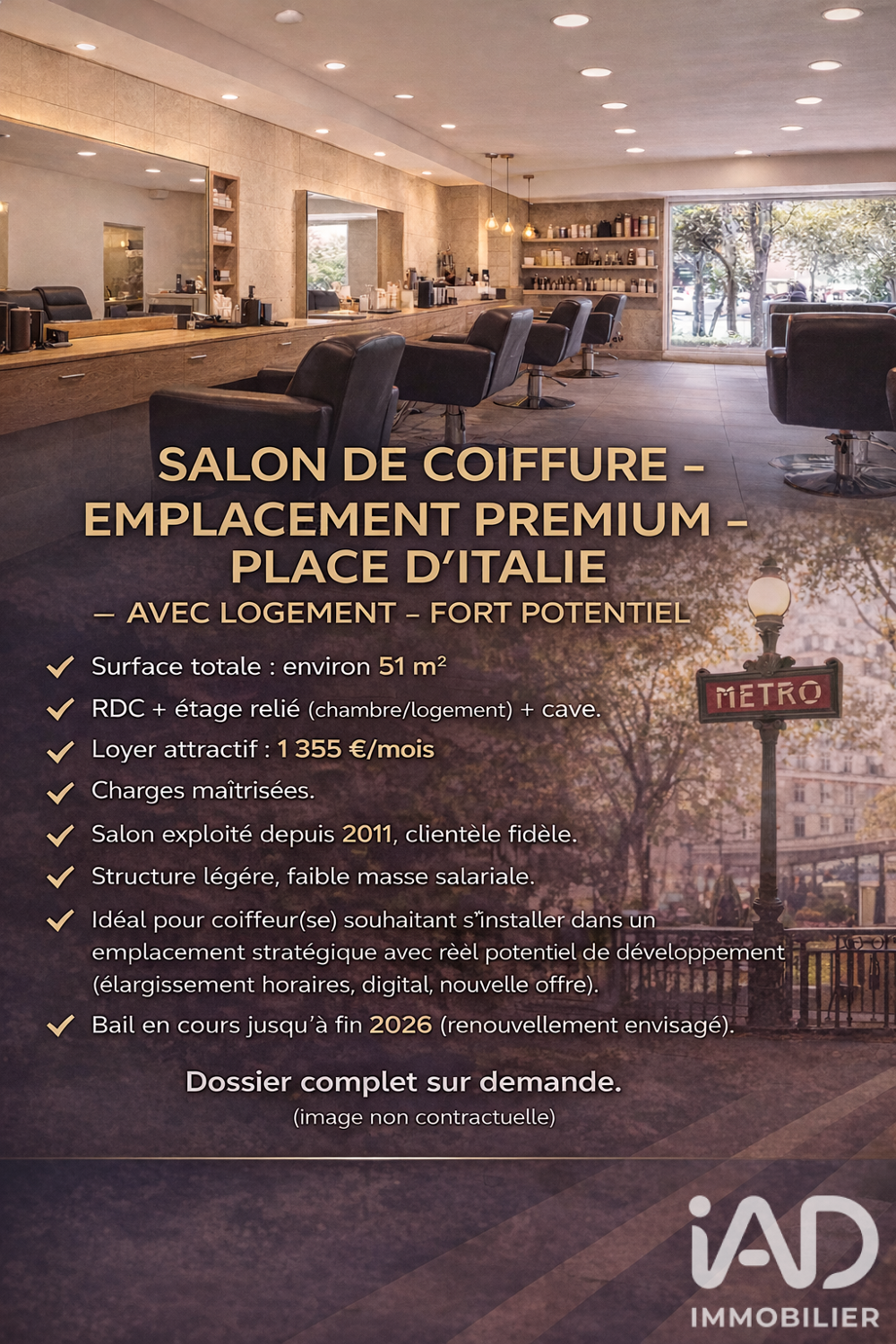   Vente Esthétique, Coiffure 51 m&sup2; 