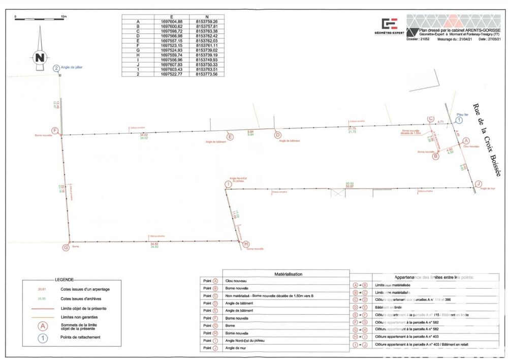 Vente Terrain Vente Terrain à bâtir 1 352 m&sup2; Grandpuits-bailly-carrois