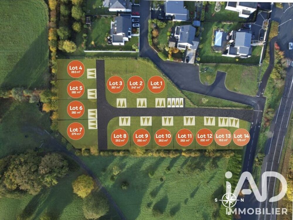 Vente Terrain Vente Terrain à bâtir 253 m&sup2; Bruz
